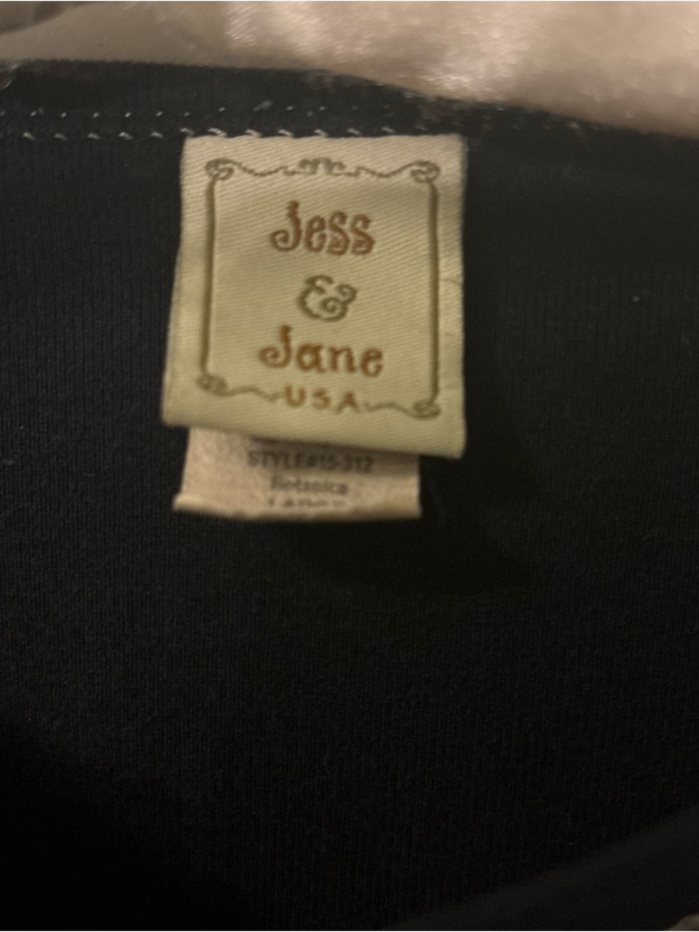 Vintage Jess & Jane Top-Black w/ Multicolor Print & Stones-V-Neckline-Large - Picture 2 of 5